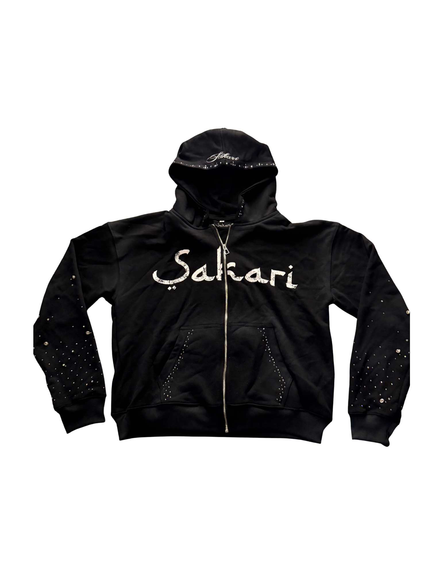 Sakari Rhinestone Zip-Up Hoodie
