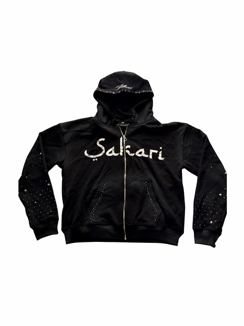 Sakari Rhinestone Zip-Up Hoodie